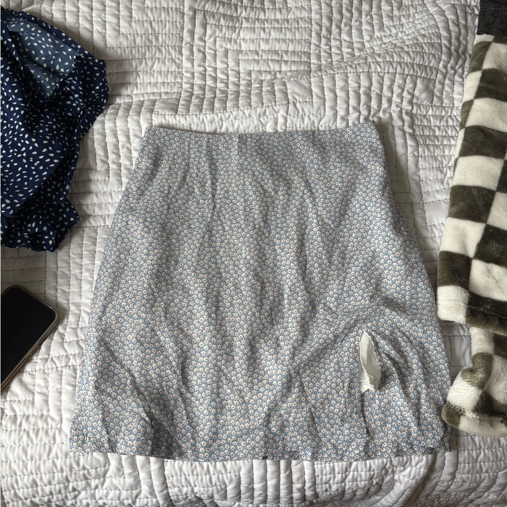 Princess Polly Gray and White Mini Pencil Skirt